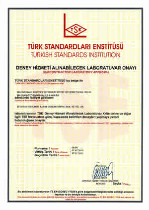 Deney Hizmeti Al�nabilecek Laboratuvar Onay�